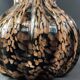 Vase signed in Murano Venice crystal with gold inclusion on a black background