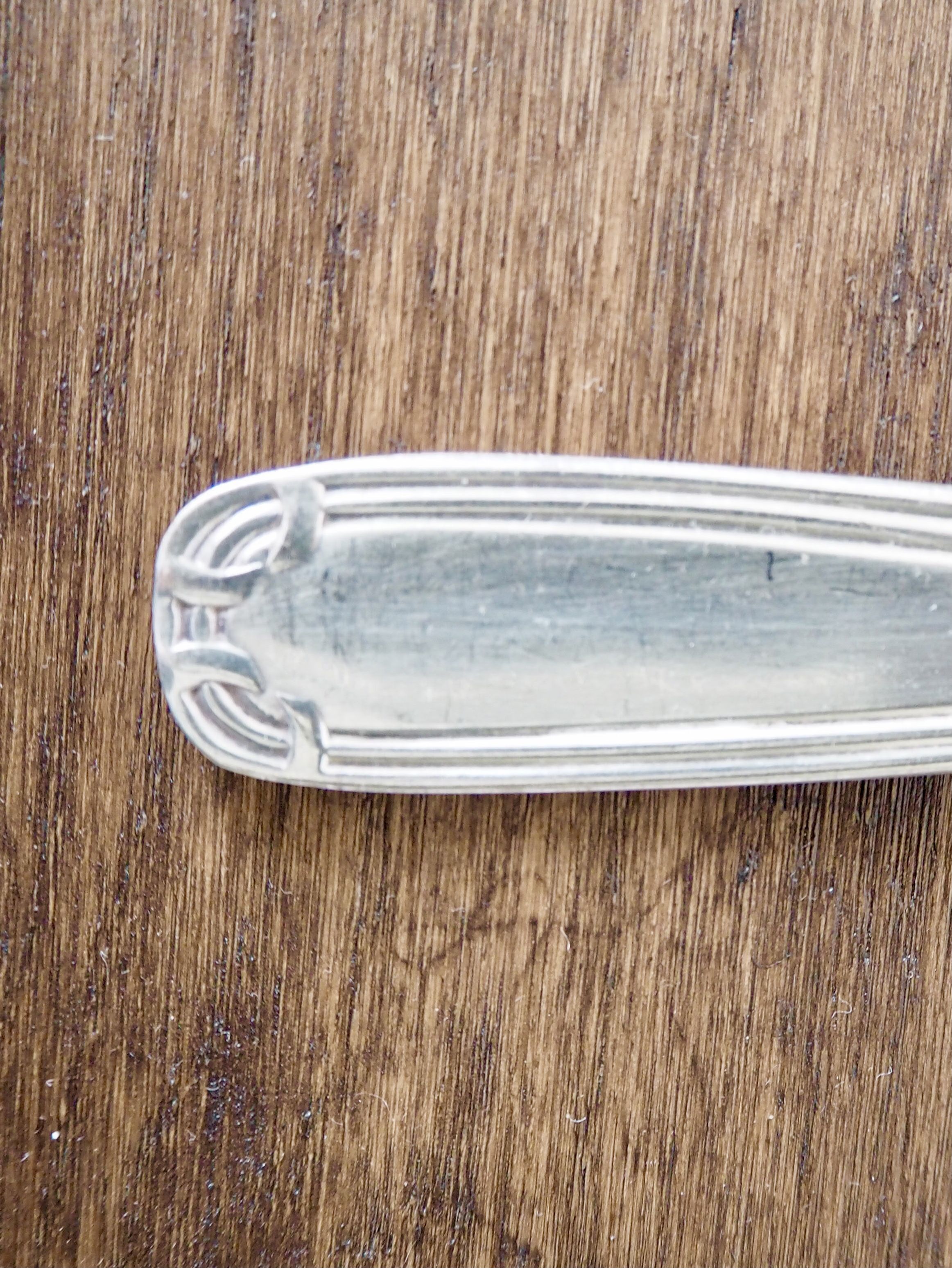 Set of 6 forks and 6 spoons in silver metal with punches