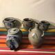 Lot 5 old blue sandstone 3 pots - carafe - vintage decoration tonneau