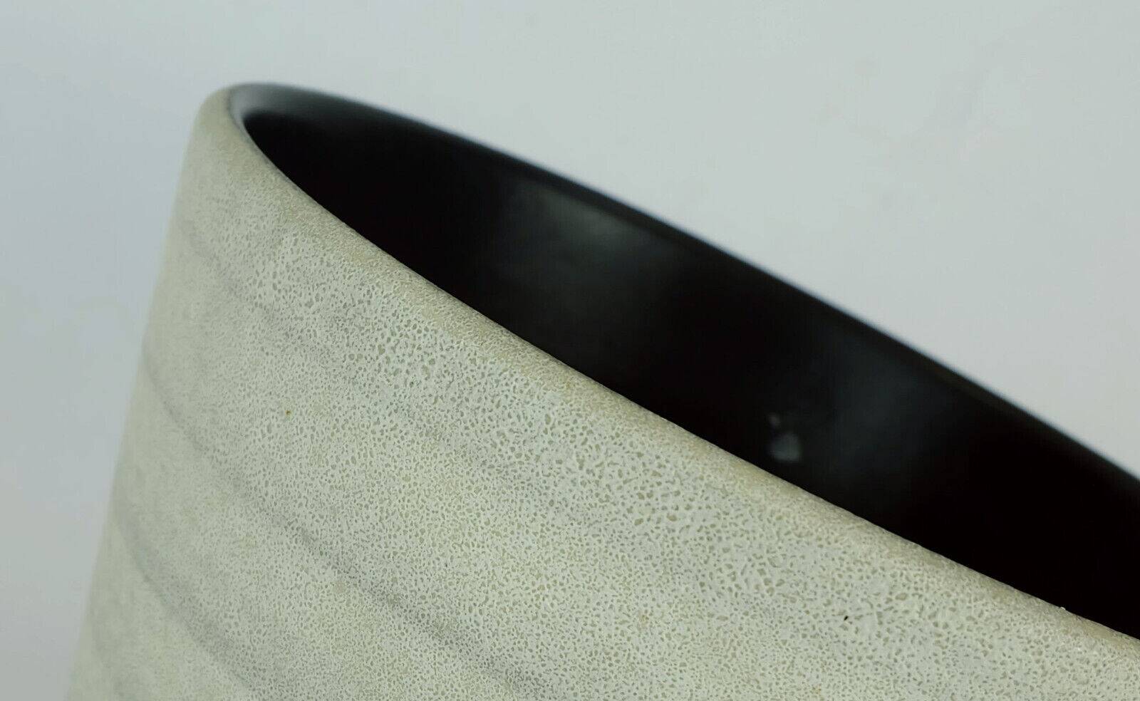 Mid century flowerpot planter u-keramik stripe pattern shades of gray and black 50s 60s