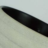 Mid century flowerpot planter u-keramik stripe pattern shades of gray and black 50s 60s