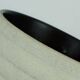 Mid century flowerpot planter u-keramik stripe pattern shades of gray and black 50s 60s