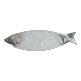 Dessous-de-plat poisson en verre et métal argenté