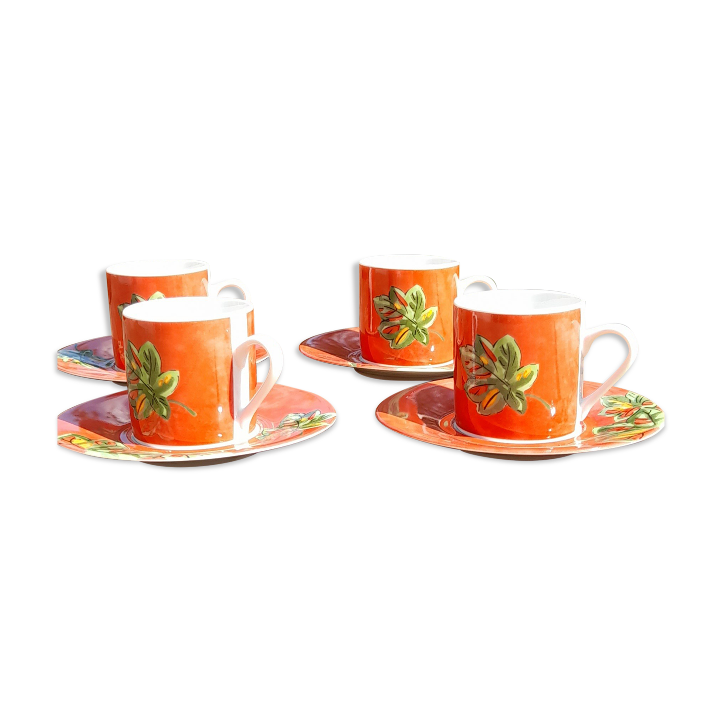 Lot De 13 Tasses Et 12 Sous-tasses Guy Degrenne Modulo - Blanc - Occasion En Bon état