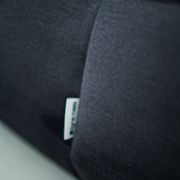 Togo set of chair and pouf in black shiny velvet