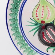 XXL vintage wall or collector's plate in ceramic - hand-painted fruit pattern, 3 figs - Sicily, Italy, 1960s - retro decoration, elegant gift idea