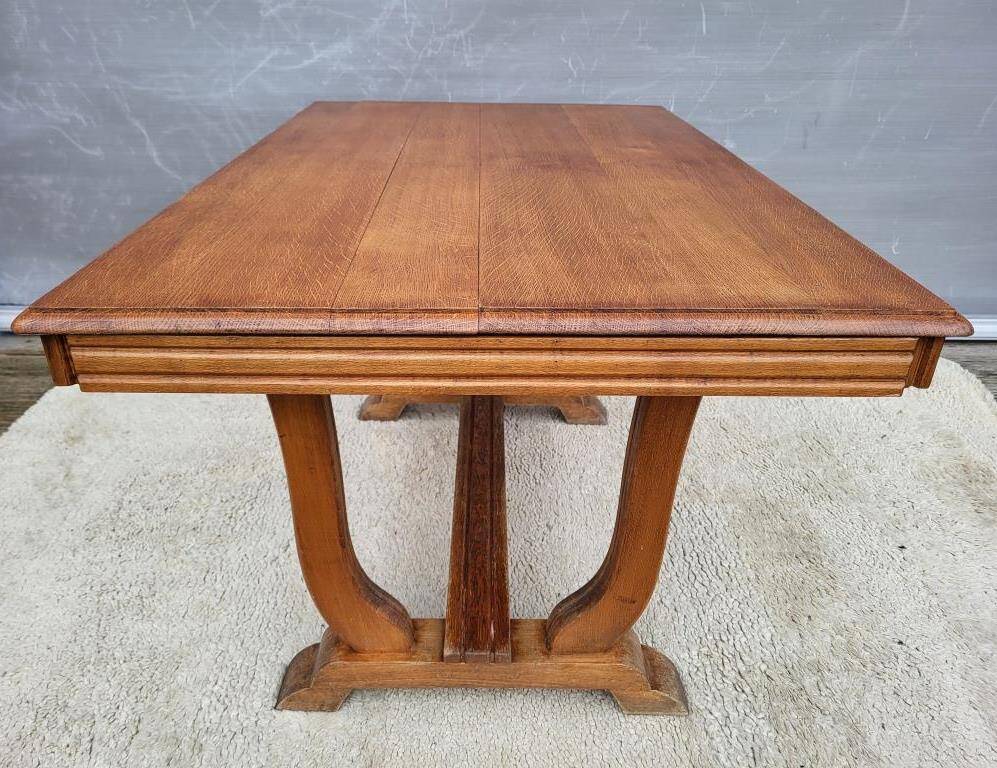 Table bureau extensible Art Déco 1930 piétement en accolades