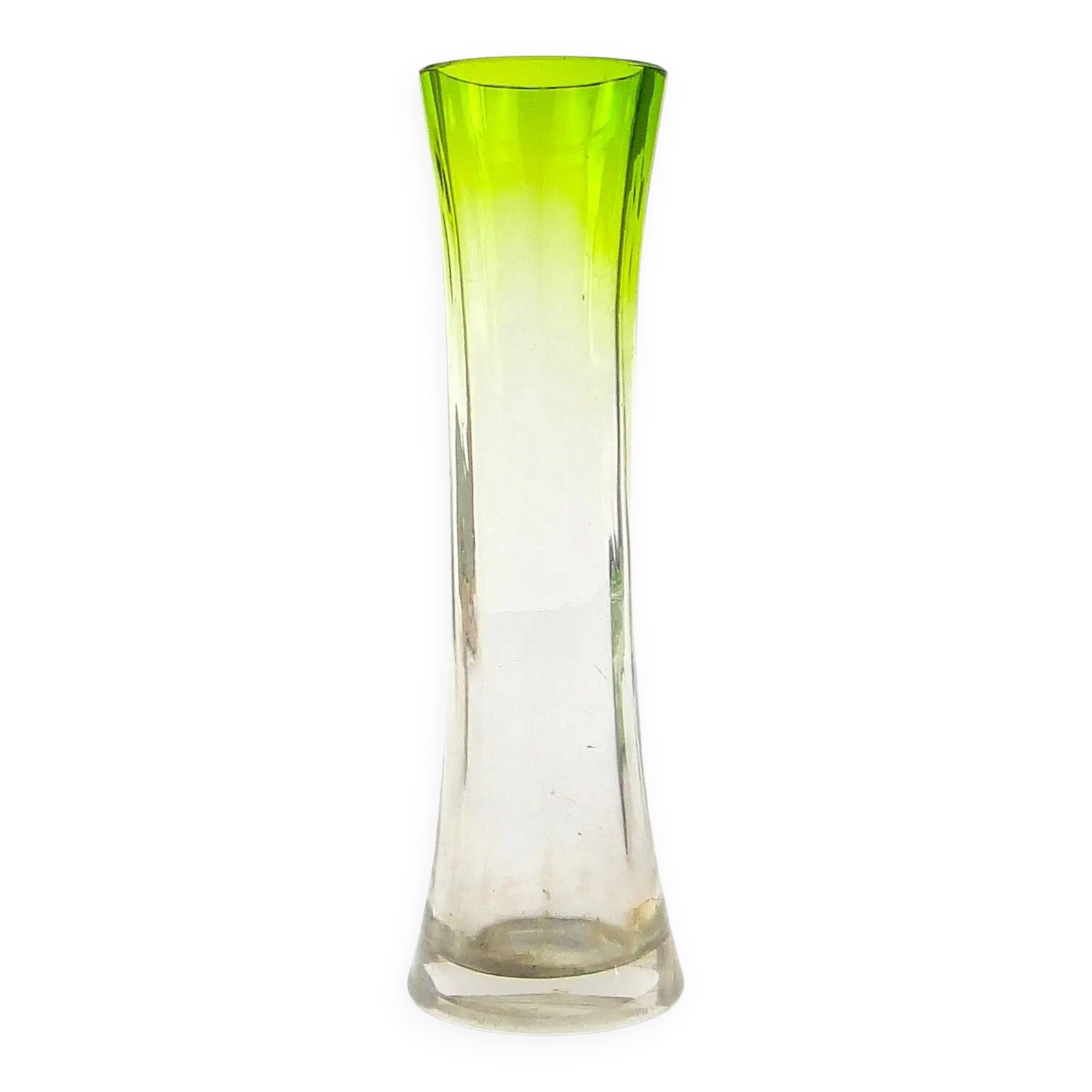 Vase Art Nouveau, verre vert, France, début du 20e siècle