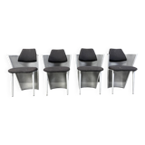 Postmodern metal dining chairs, 1980s