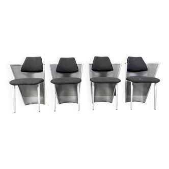 Postmodern metal dining chairs, 1980s