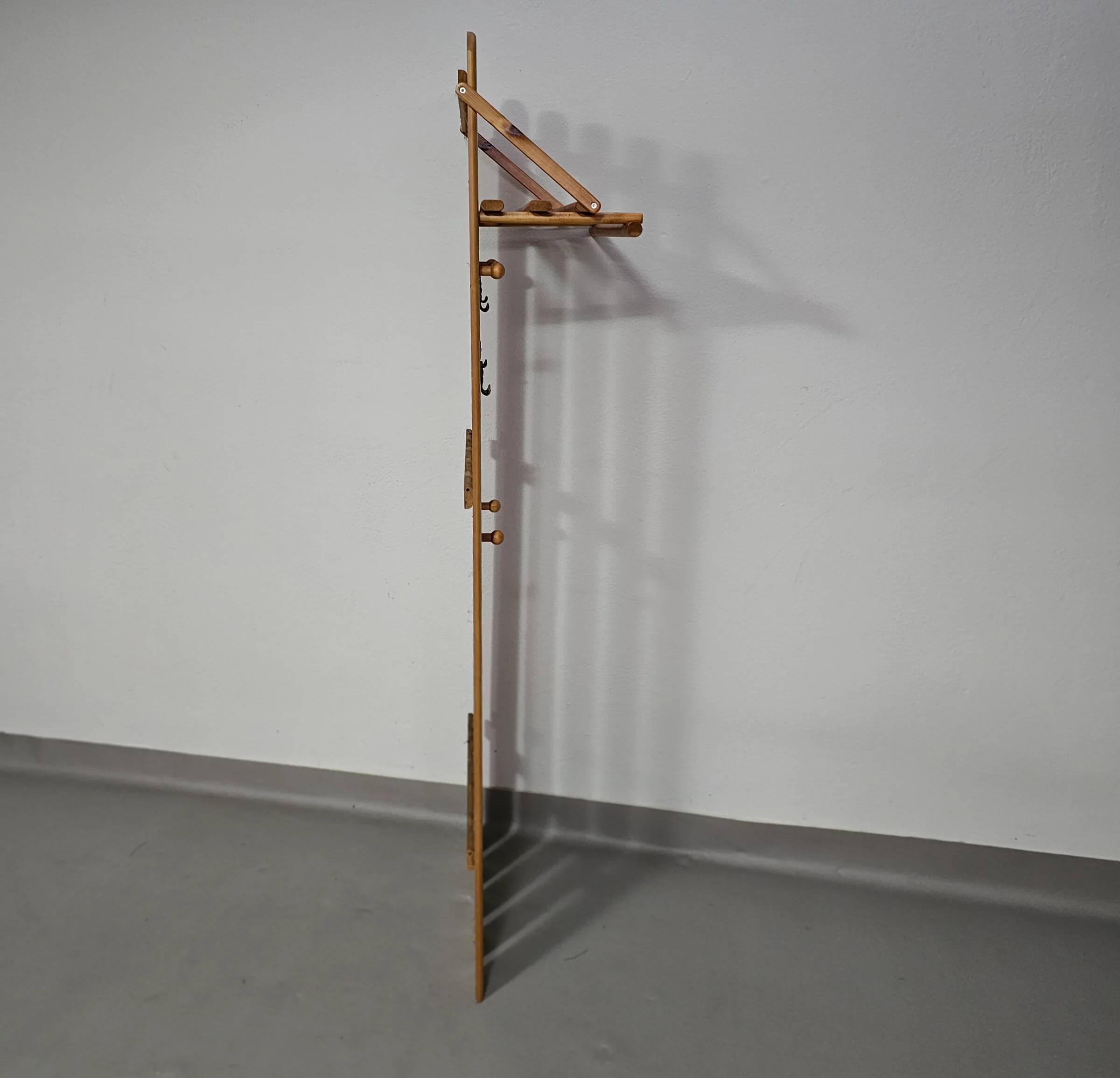 Pine wood coat rack / coatrack width 60 height 190 depth 30 cm