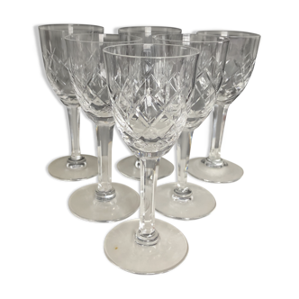 Ensemble de six verres à porto en cristal de Lorraine