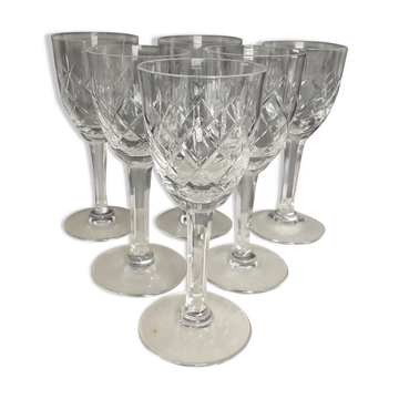 Ensemble de six verres à porto en cristal de Lorraine