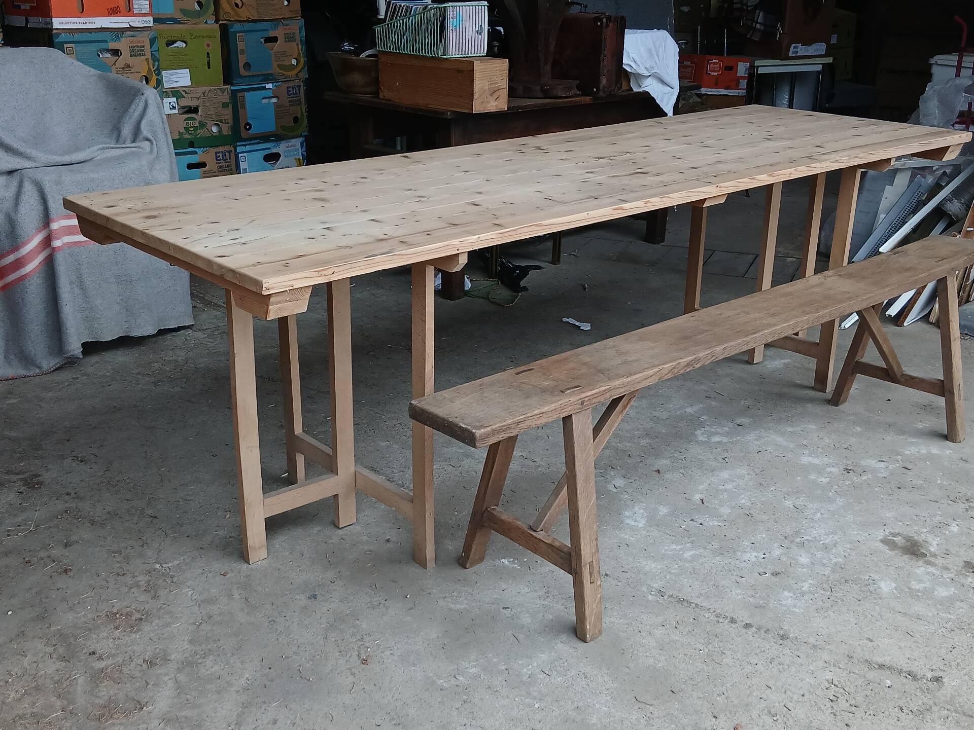 Table de ferme pliante 250 cm, 8/10 personnes