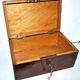 Boite ancienne en bois sombre - coffret en ronce et marqueterie en étoile 28x18x13