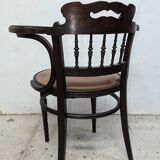 Curved wood armchair J&J khon office