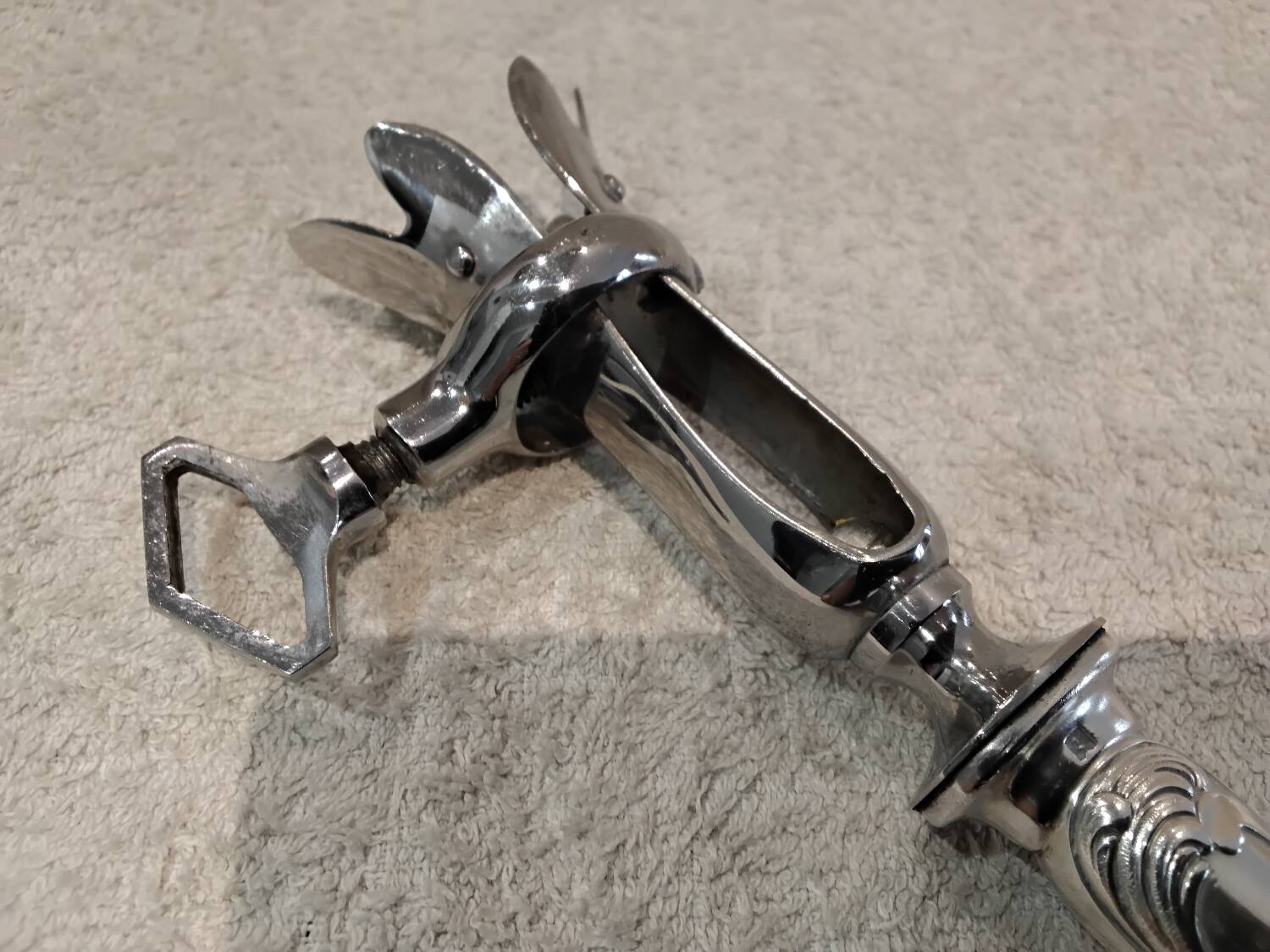 Leg of lamb handle, silver-plated metal handle, Christofle Marly silversmith, 21.6cm