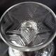Candy box on foot in cut crystal with Art Deco geometric patterns