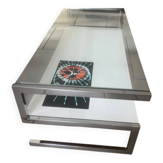 Belarti glass and ceramic coffee table from the 70s