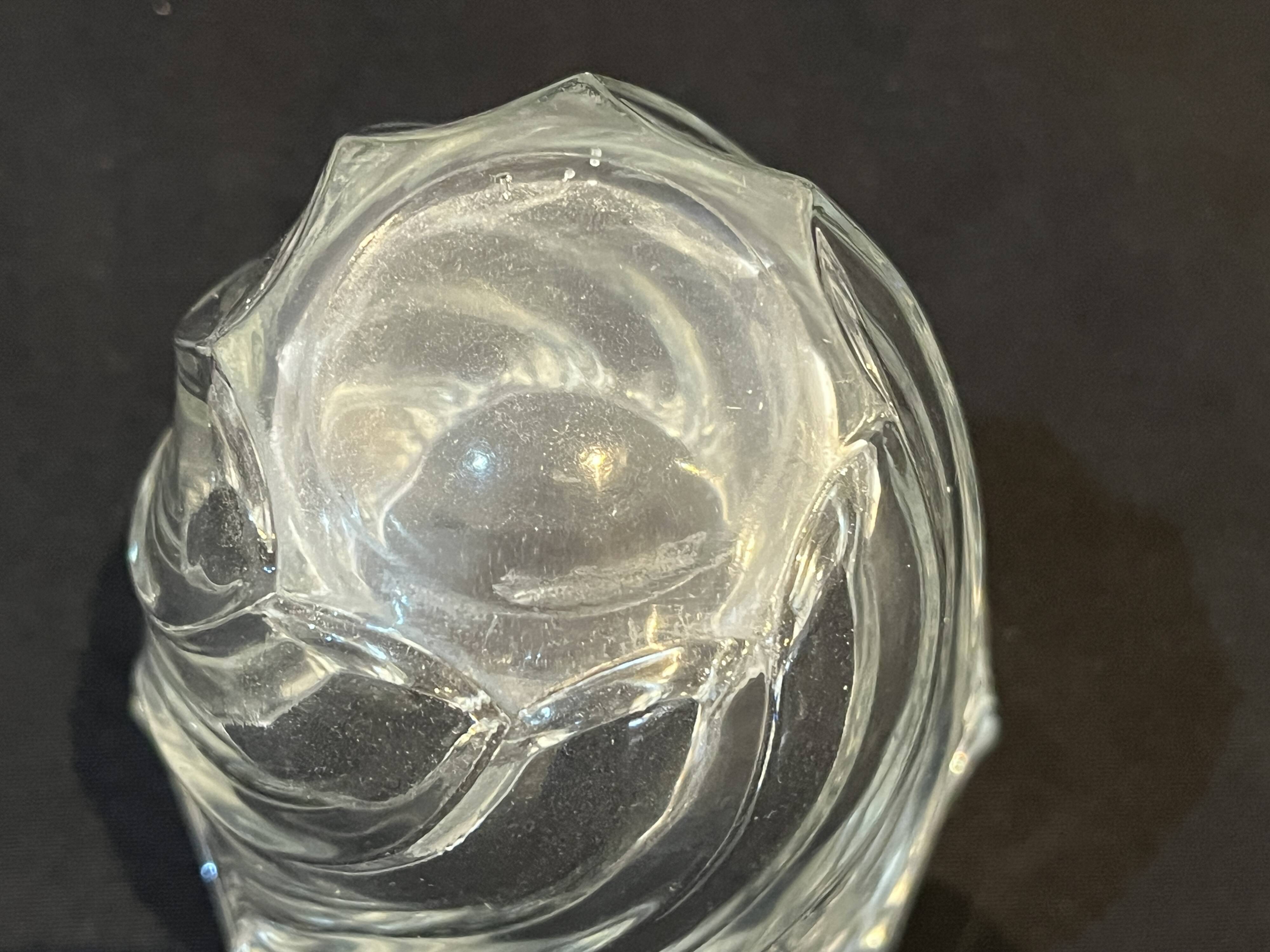 Luminarc vase in transparent glass swirl from the Arques glassworks 1970