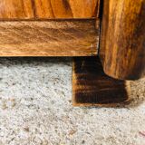 Art Deco chest of drawers in flambé walnut veneer circa 30's/ 40's