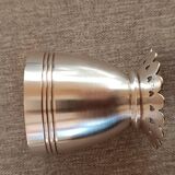 Set of 3 silver metal egg cups