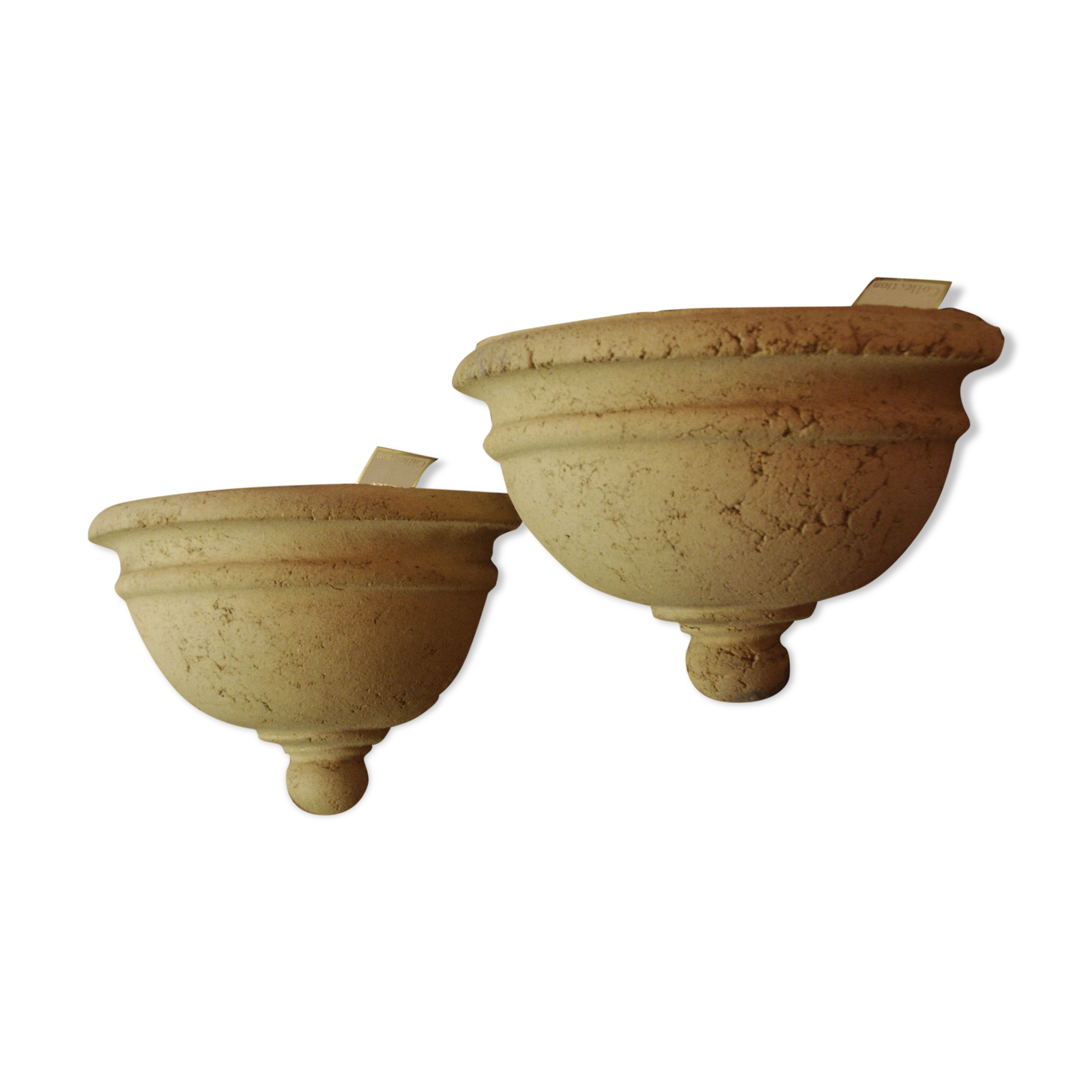 Pair wall lamps in reconstituted stone