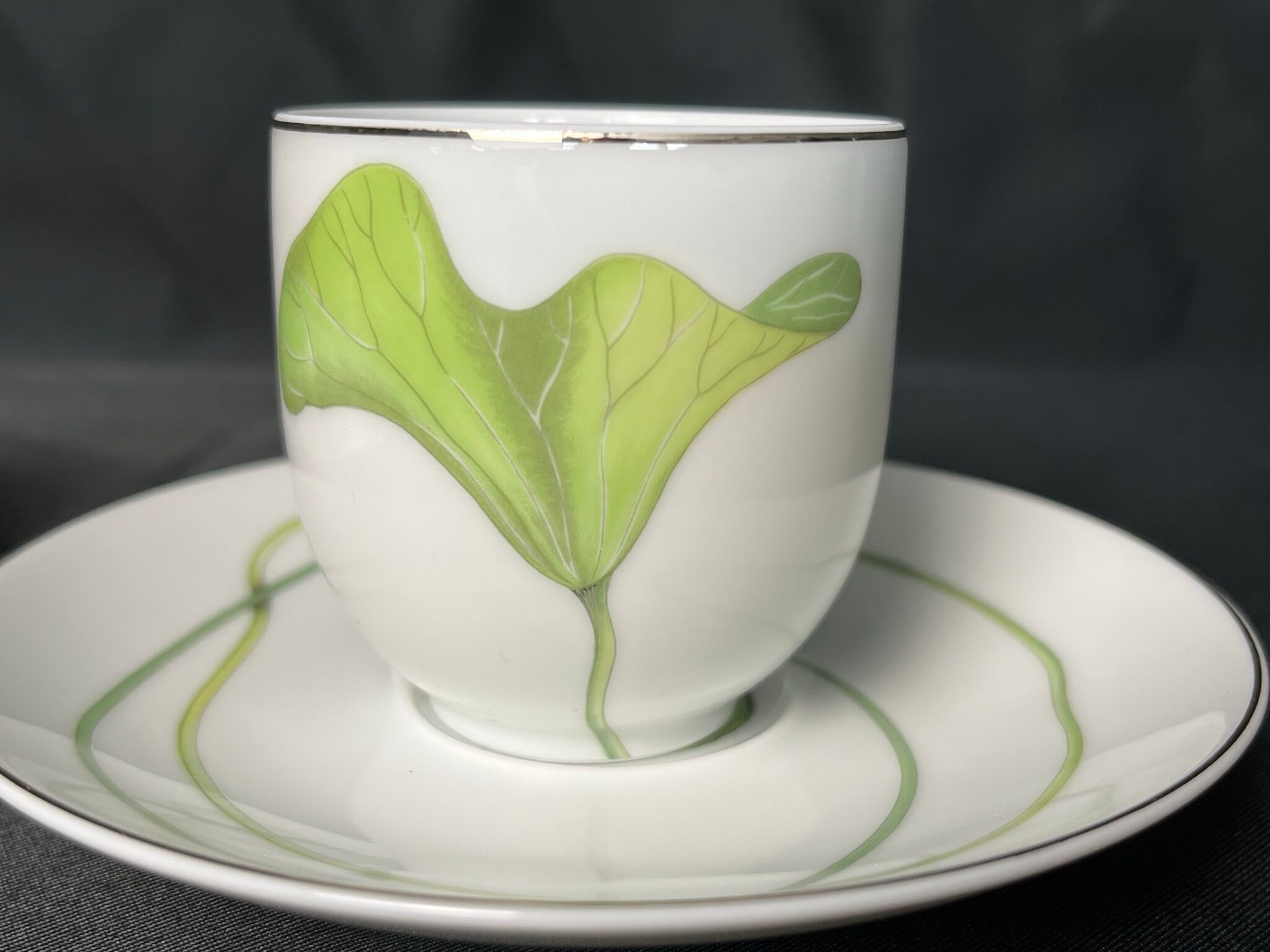 Hermès, pair of coffee cups Nil 20th century collection