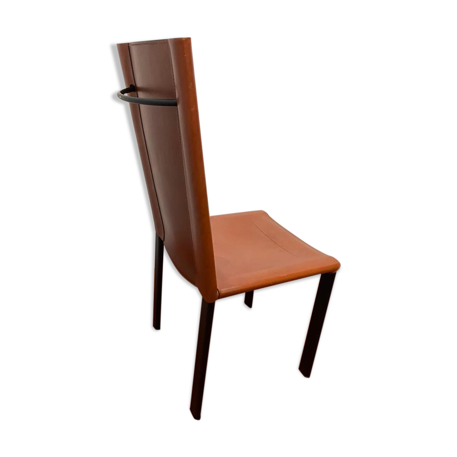 Chair Coral Mattéo Grassi in brown leather