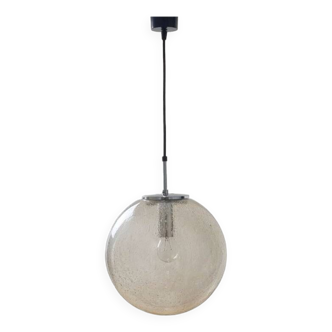 Plafonnier « Globe » Mid-Century en Verre Bullé d'Air de Limburg, Allemagne, 1970s