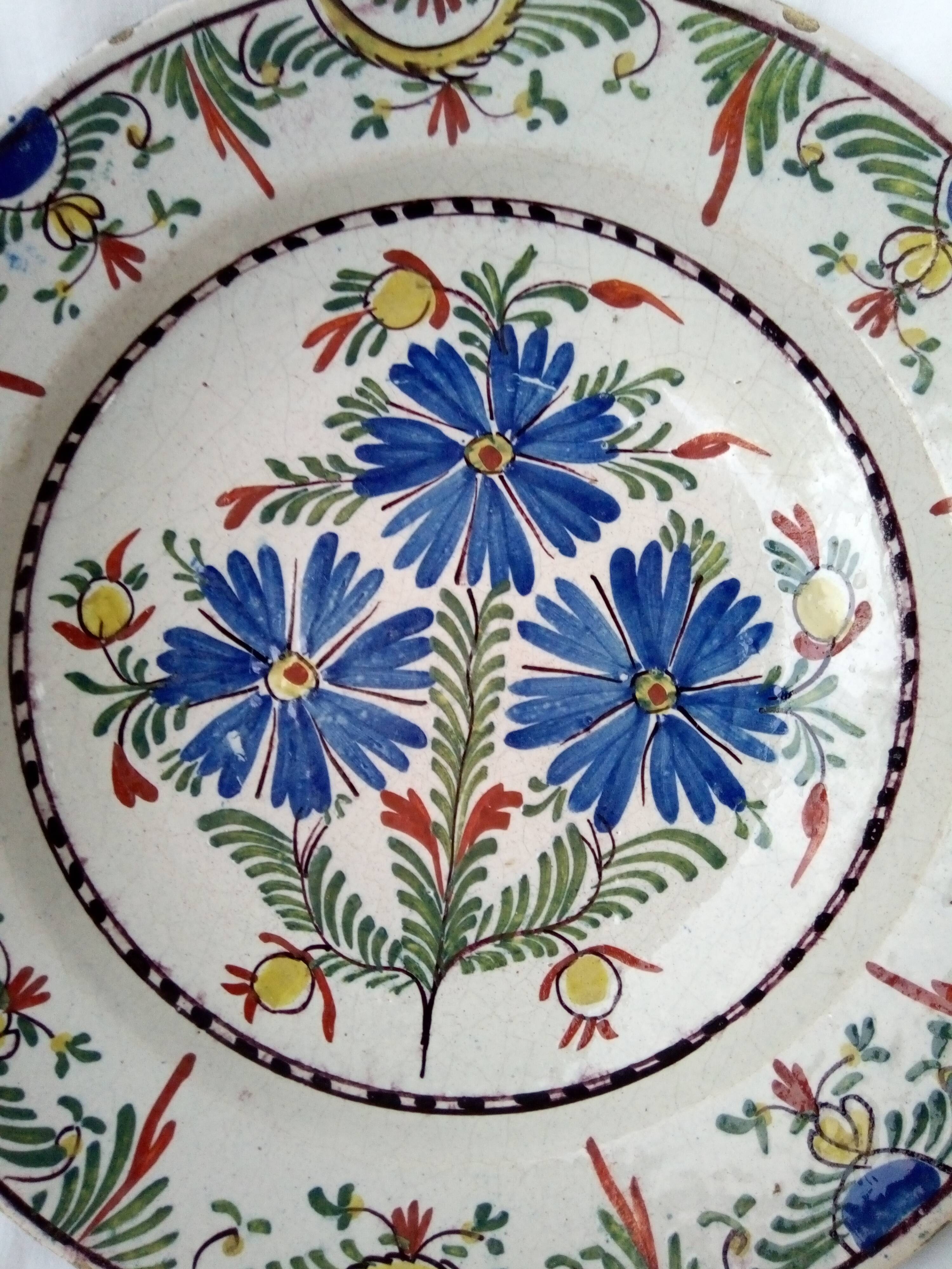 Former earthenware dish from northern France, Late 18th, early 19th century