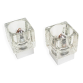 Pair of 1970s glass wall lamps by Peill & Putzler (4 pairs available)
