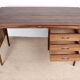 Danish extendable desk, Rosewood and Brass, model OS 51, Arne Vodder.
