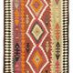 Turkish Handwoven Vintage Herki Kilim 86 cm x 365 cm