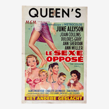 Affiche cinéma originale "Le Sexe opposé June Allyson, Joan Collins 37x56cm 1956