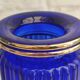 Vintage cobalt blue and gold vase - August Walther & Söhne 1950