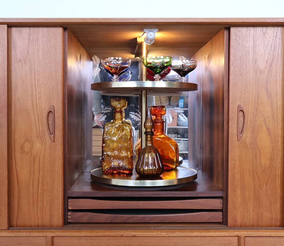 Vintage Danish Highboard with bar section, 1960s