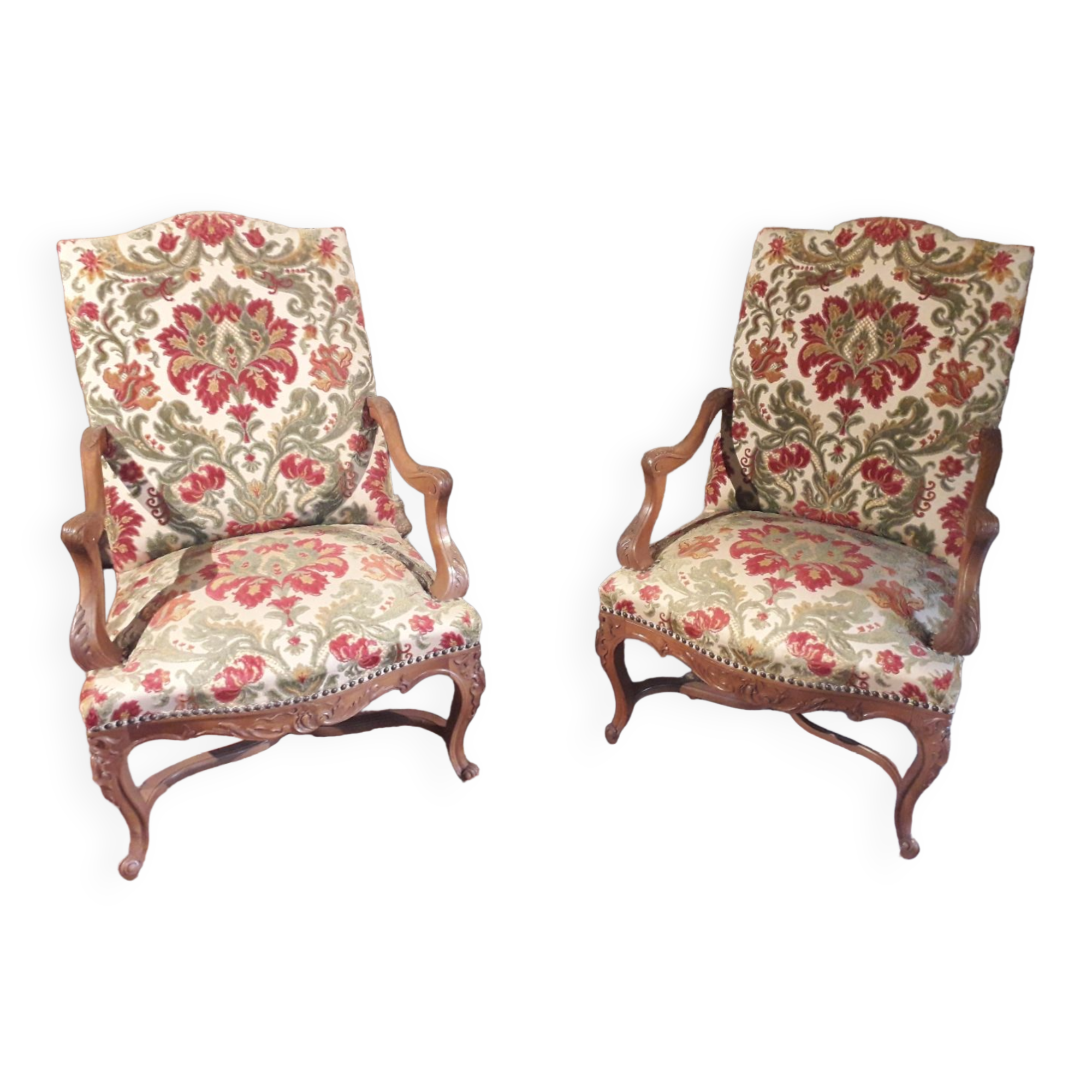 Louis XV style convertible armchairs