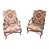 Fauteuils cabriolet style Louis XV
