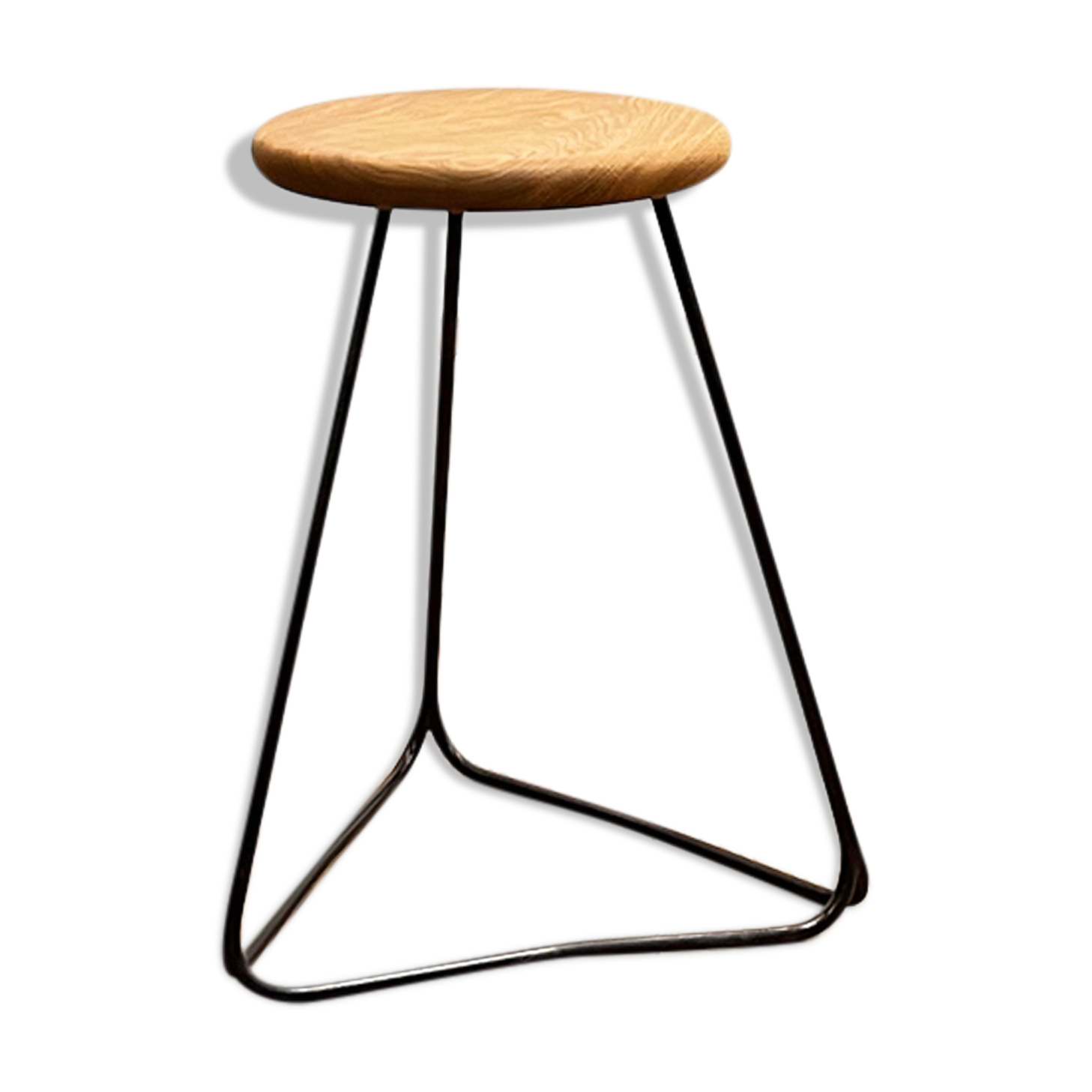 Bar stool in steel and oak