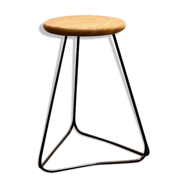 Tabouret de bar en acier et chêne