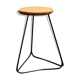 Bar stool in steel and oak