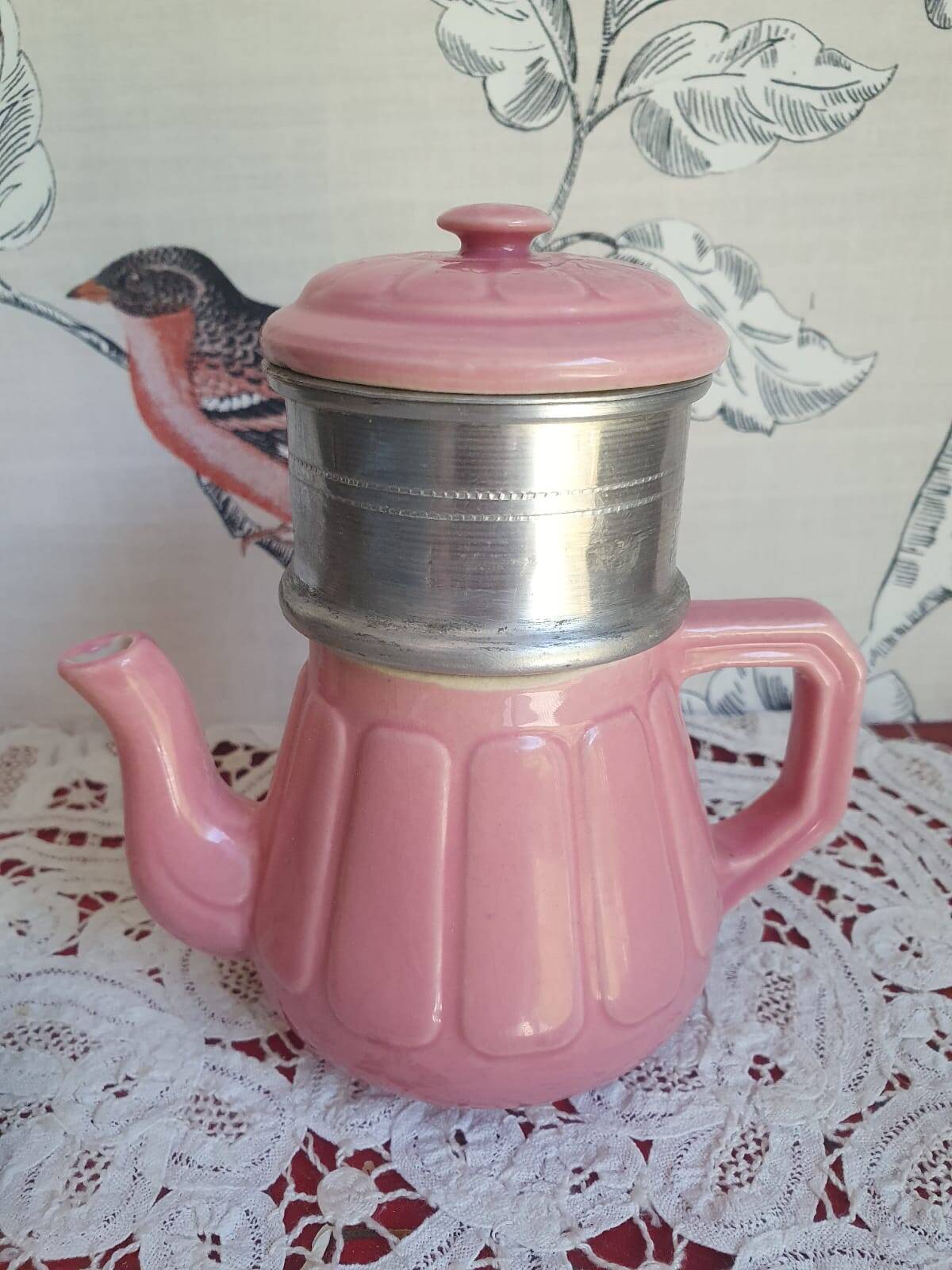 petite cafetière céramique rose