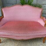Pink velvet vintage sofa bench