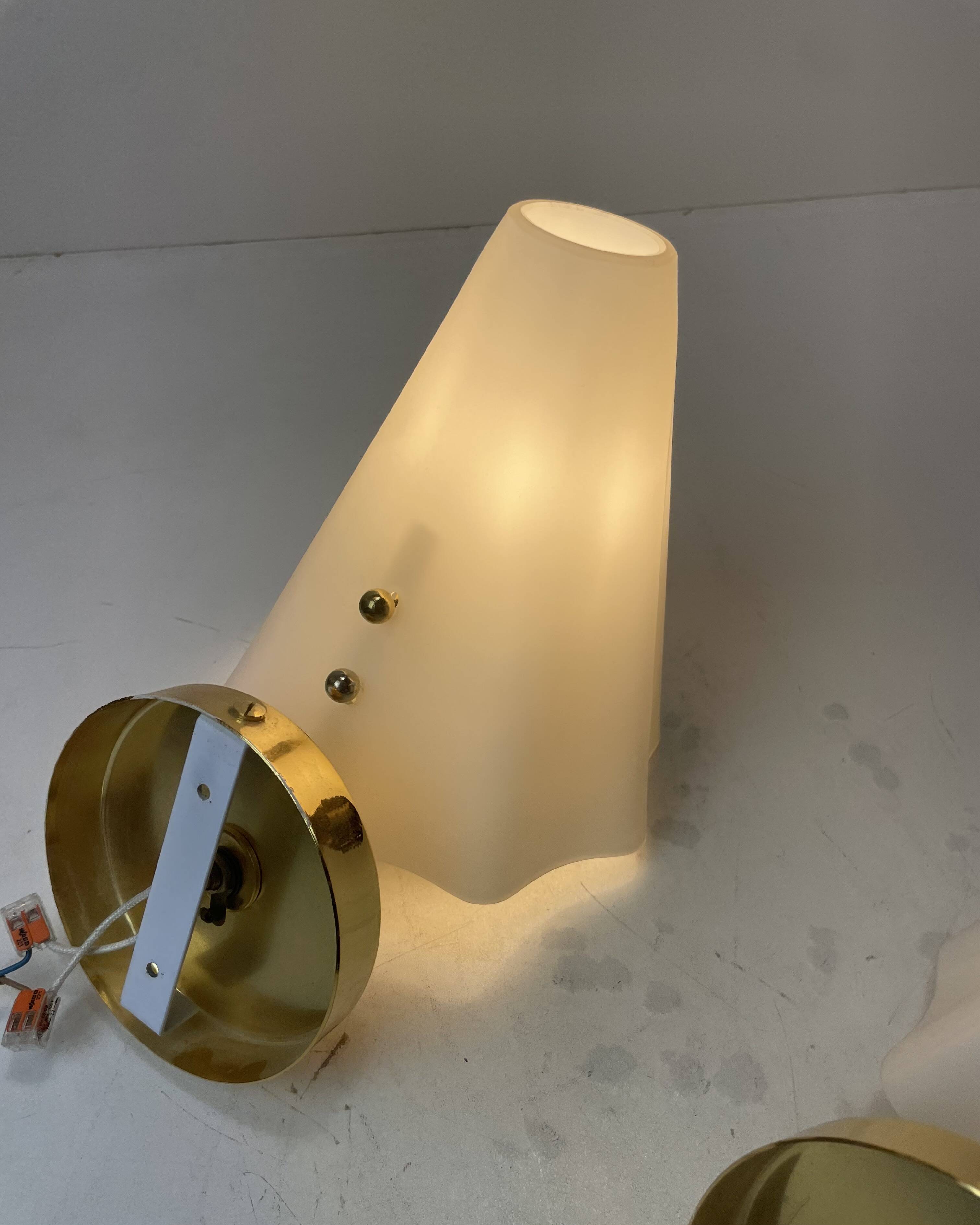 Pair of Murano Glass Wall Lamps, Italy, 1980s