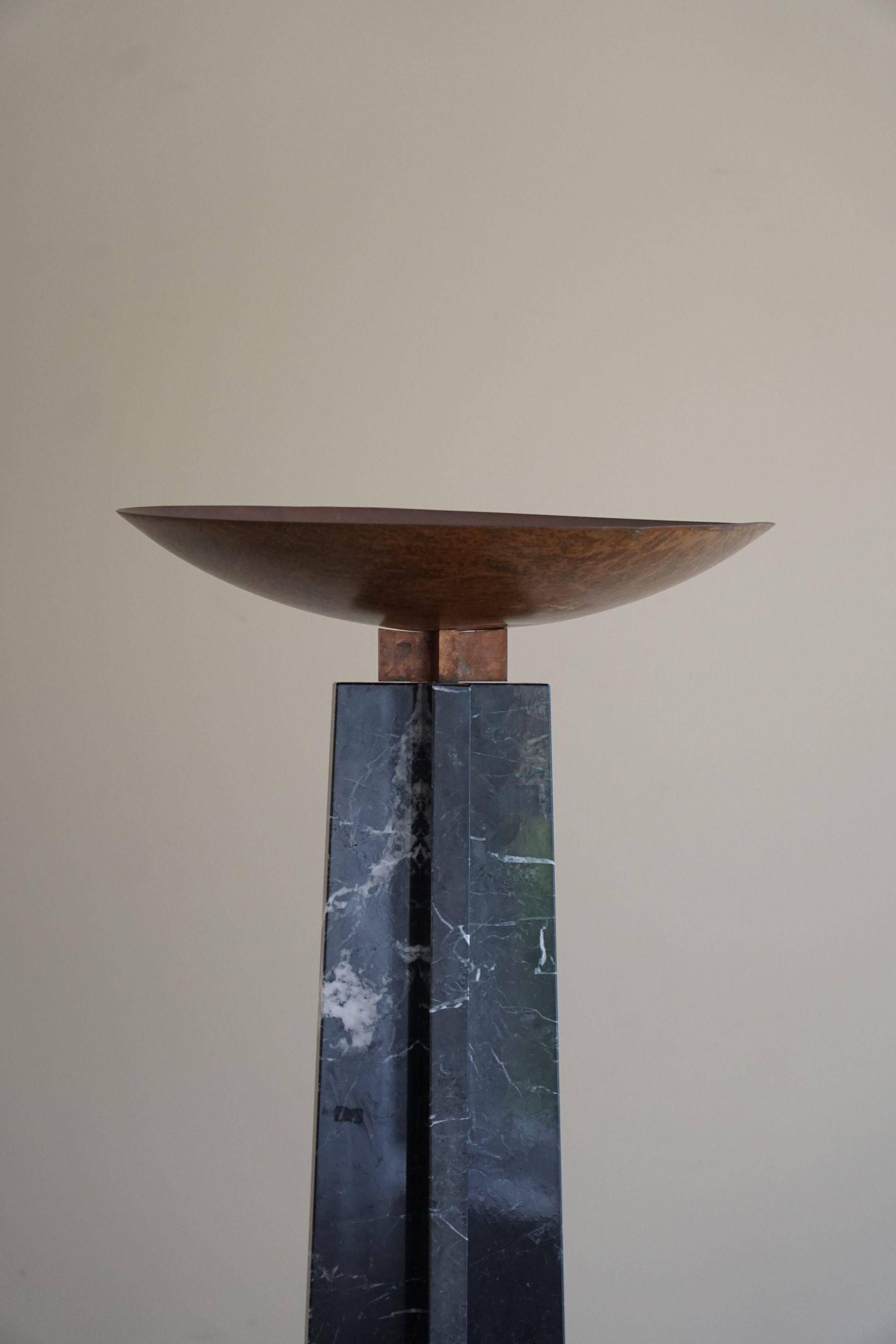 Massimo & Lella Vignelli, floor lamp in copper and marble, Wagneriana, Italy, 1986