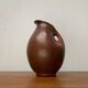 Cruche carafe en poterie de studio allemande Art déco avec trou de poignée par Paul Dresler pour Töpferei Grootenburg, années 1940