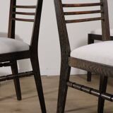 Set of 4 modernist chairs in oak and bouclé fabric, 1940