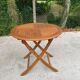 Folding garden table in solid teak Proloisirs parasol 80cm