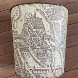 Corbeille à papier en métal décor Paris